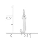 FJC Finejewelers 10 kt White Gold Themed Small Slanted Block Initial J Char 15 mm x 6 mm