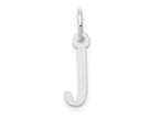 FJC Finejewelers 10 kt White Gold Themed Small Slanted Block Initial J Char 15 mm x 6 mm