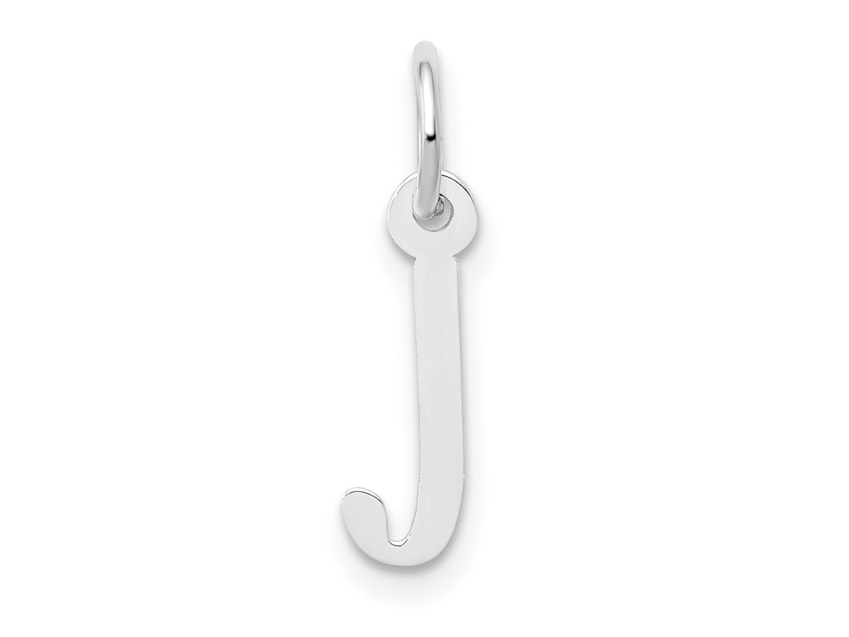 FJC Finejewelers 10 kt White Gold Themed Small Slanted Block Initial J Char 15 mm x 6 mm