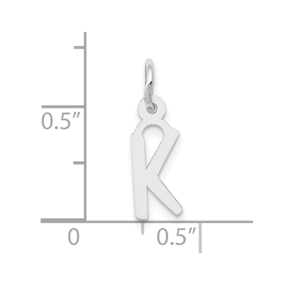 FJC Finejewelers 10 kt White Gold Themed Small Slanted Block Initial K Char 15 mm x 6 mm