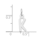 FJC Finejewelers 10 kt White Gold Themed Small Slanted Block Initial K Char 15 mm x 6 mm