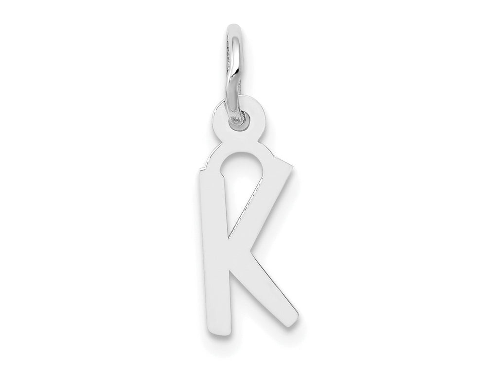FJC Finejewelers 10 kt White Gold Themed Small Slanted Block Initial K Char 15 mm x 6 mm