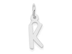 FJC Finejewelers 10 kt White Gold Themed Small Slanted Block Initial K Char 15 mm x 6 mm