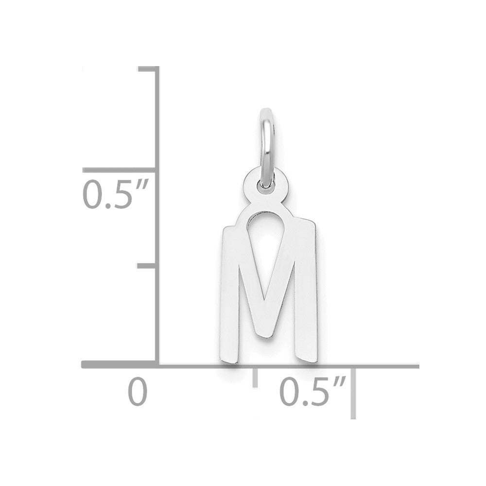 FJC Finejewelers 10 kt White Gold Themed Small Slanted Block Initial M Char 15 mm x 6 mm