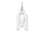 FJC Finejewelers 10 kt White Gold Themed Small Slanted Block Initial M Char 15 mm x 6 mm