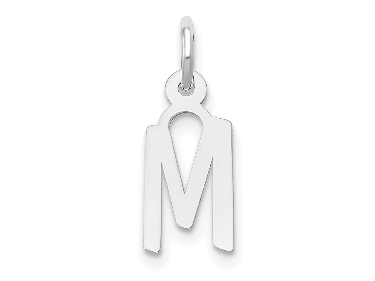 FJC Finejewelers 10 kt White Gold Themed Small Slanted Block Initial M Char 15 mm x 6 mm