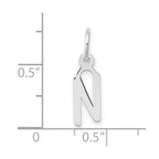 FJC Finejewelers 10 kt White Gold Themed Small Slanted Block Initial N Char 15 mm x 6 mm