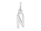 FJC Finejewelers 10 kt White Gold Themed Small Slanted Block Initial N Char 15 mm x 6 mm