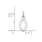 FJC Finejewelers 10 kt White Gold Themed Small Slanted Block Initial O Char 15 mm x 6 mm