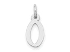 FJC Finejewelers 10 kt White Gold Themed Small Slanted Block Initial O Char 15 mm x 6 mm