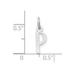 FJC Finejewelers 10 kt White Gold Themed Small Slanted Block Initial P Char 15 mm x 6 mm