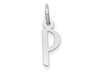 FJC Finejewelers 10 kt White Gold Themed Small Slanted Block Initial P Char 15 mm x 6 mm