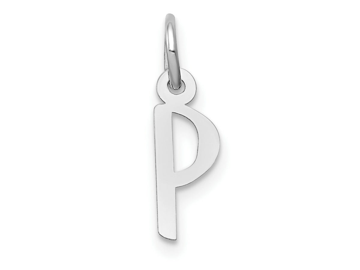 FJC Finejewelers 10 kt White Gold Themed Small Slanted Block Initial P Char 15 mm x 6 mm