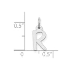 FJC Finejewelers 10 kt White Gold Themed Small Slanted Block Initial R Char 15 mm x 6 mm