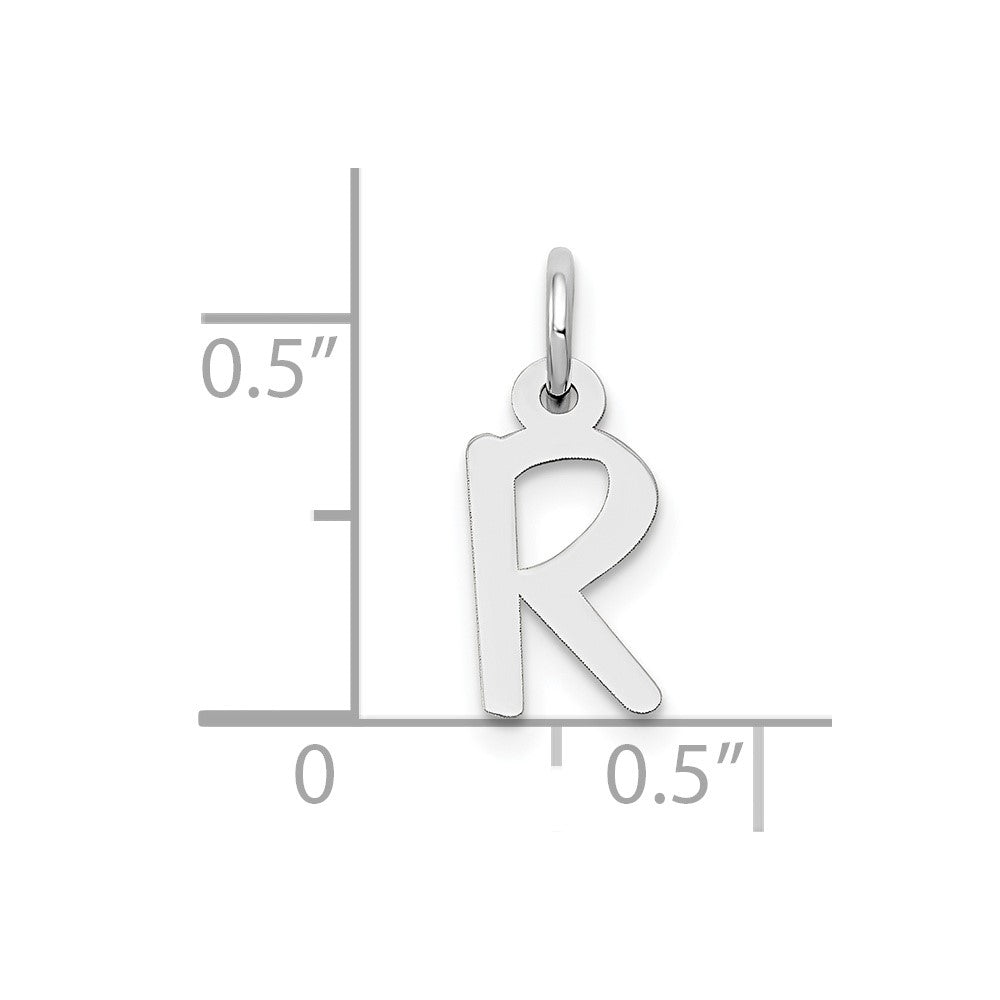FJC Finejewelers 10 kt White Gold Themed Small Slanted Block Initial R Char 15 mm x 6 mm