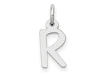 FJC Finejewelers 10 kt White Gold Themed Small Slanted Block Initial R Char 15 mm x 6 mm