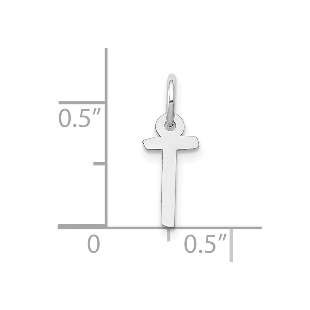 FJC Finejewelers 10 kt White Gold Themed Small Slanted Block Initial T Char 15 mm x 6 mm