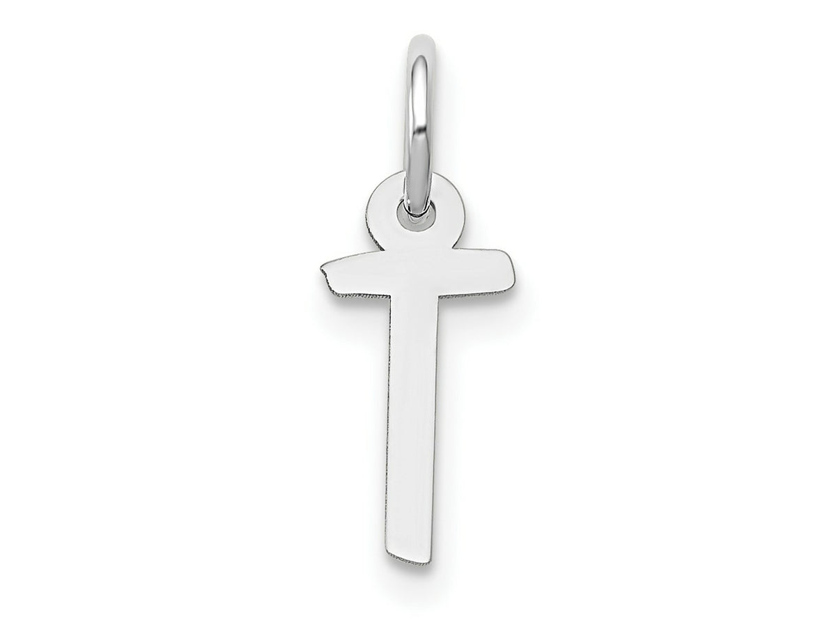 FJC Finejewelers 10 kt White Gold Themed Small Slanted Block Initial T Char 15 mm x 6 mm