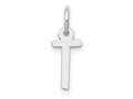 FJC Finejewelers 10 kt White Gold Themed Small Slanted Block Initial T Char 15 mm x 6 mm