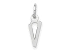 FJC Finejewelers 10 kt White Gold Themed Small Slanted Block Initial V Char 15 mm x 6 mm