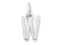 FJC Finejewelers 10 kt White Gold Themed Small Slanted Block Initial W Char 15 mm x 6 mm