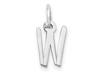 FJC Finejewelers 10 kt White Gold Themed Small Slanted Block Initial W Char 15 mm x 6 mm
