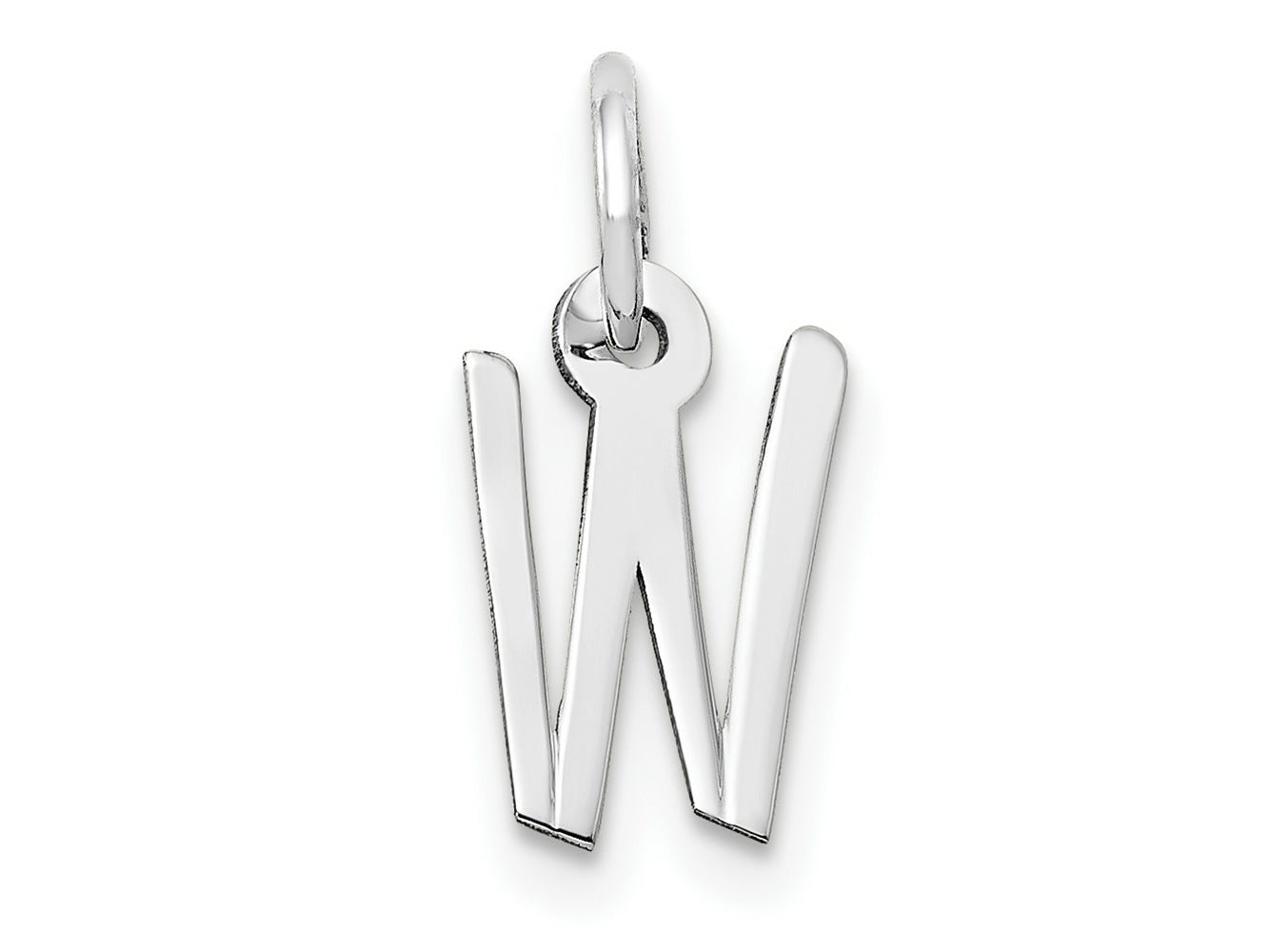 FJC Finejewelers 10 kt White Gold Themed Small Slanted Block Initial W Char 15 mm x 6 mm