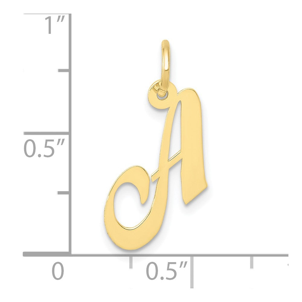 FJC Finejewelers 10 kt Yellow Gold Small Fancy Script Initial A Charm 16 x 17 mm
