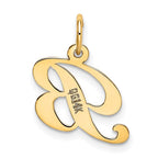 FJC Finejewelers 10 kt Yellow Gold Small Fancy Script Initial B Charm 16 x 16 mm