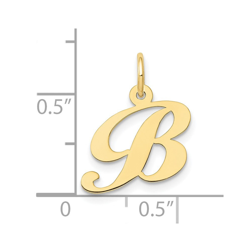 FJC Finejewelers 10 kt Yellow Gold Small Fancy Script Initial B Charm 16 x 16 mm