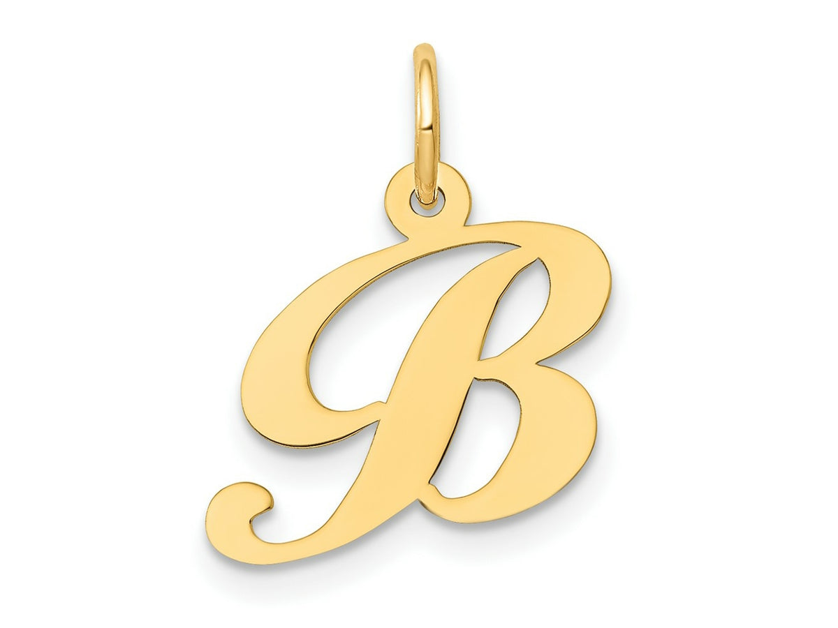 FJC Finejewelers 10 kt Yellow Gold Small Fancy Script Initial B Charm 16 x 16 mm