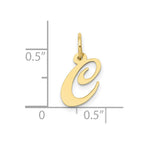 FJC Finejewelers 10 kt Yellow Gold Small Fancy Script Initial C Charm 16 x 13 mm