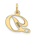 FJC Finejewelers 10 kt Yellow Gold Small Fancy Script Initial D Charm 16 x 15 mm