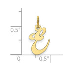 FJC Finejewelers 10 kt Yellow Gold Small Fancy Script Initial E Charm 16 x 17 mm