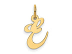 FJC Finejewelers 10 kt Yellow Gold Small Fancy Script Initial E Charm 16 x 17 mm