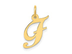 FJC Finejewelers 10 kt Yellow Gold Small Fancy Script Initial F Charm 16 x 17 mm