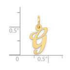 FJC Finejewelers 10 kt Yellow Gold Small Fancy Script Initial G Charm 16 x 17 mm