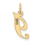 FJC Finejewelers 10 kt Yellow Gold Small Fancy Script Initial I Charm 16 x 17 mm