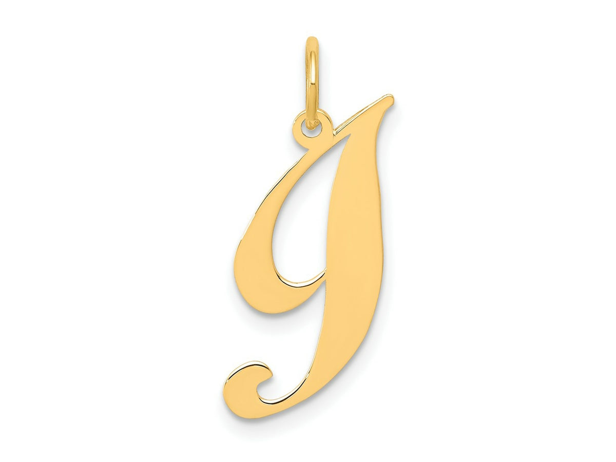FJC Finejewelers 10 kt Yellow Gold Small Fancy Script Initial I Charm 16 x 17 mm