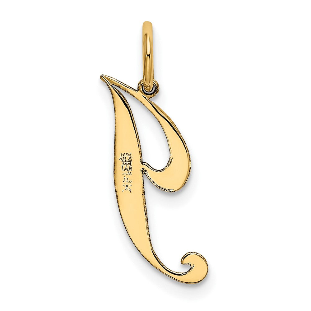 FJC Finejewelers 10 kt Yellow Gold Small Fancy Script Initial J Charm 16 x 17 mm