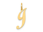 FJC Finejewelers 10 kt Yellow Gold Small Fancy Script Initial J Charm 16 x 17 mm