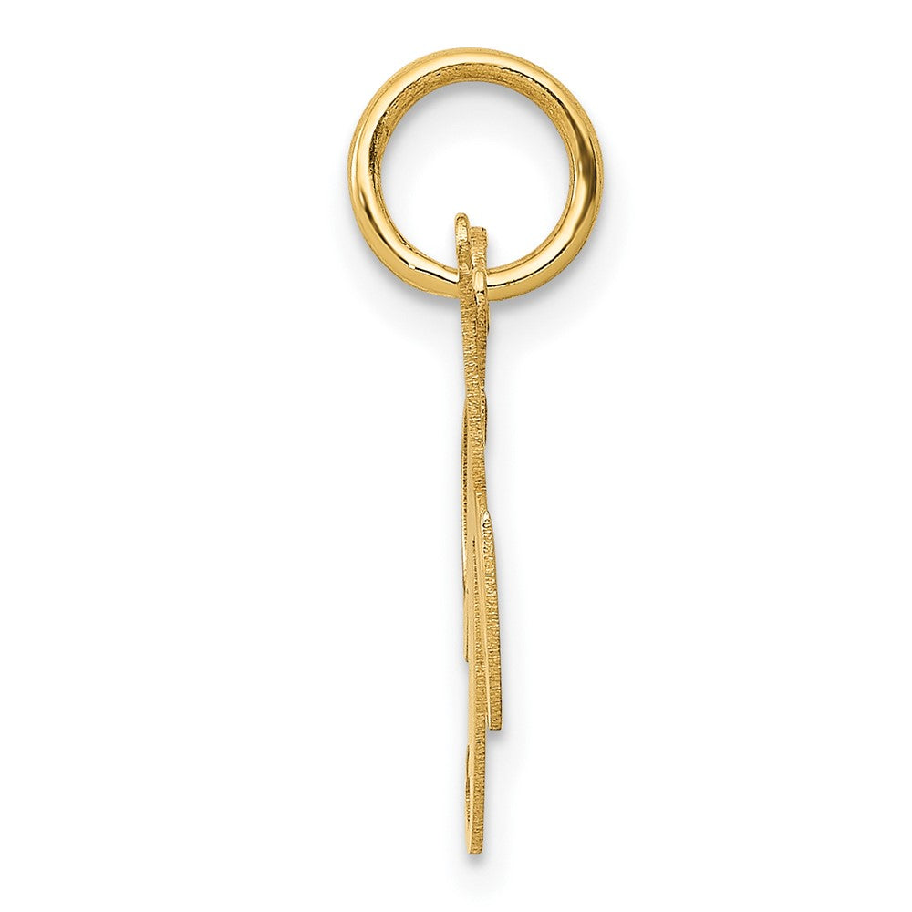 FJC Finejewelers 10 kt Yellow Gold Small Fancy Script Initial K Charm 16 x 17 mm