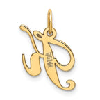 FJC Finejewelers 10 kt Yellow Gold Small Fancy Script Initial K Charm 16 x 17 mm