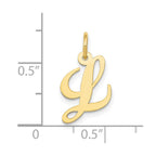 FJC Finejewelers 10 kt Yellow Gold Small Fancy Script Initial L Charm 16 x 17 mm