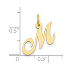 FJC Finejewelers 10 kt Yellow Gold Small Fancy Script Initial M Charm 16 x 17 mm