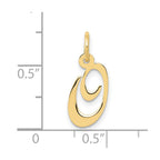 FJC Finejewelers 10 kt Yellow Gold Small Fancy Script Initial O Charm 16 x 17 mm