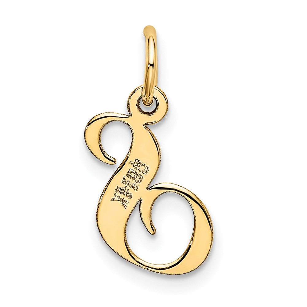 FJC Finejewelers 10 kt Yellow Gold Small Fancy Script Initial S Charm 16 x 17 mm
