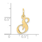 FJC Finejewelers 10 kt Yellow Gold Small Fancy Script Initial S Charm 16 x 17 mm