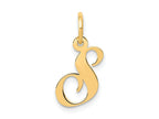 FJC Finejewelers 10 kt Yellow Gold Small Fancy Script Initial S Charm 16 x 17 mm