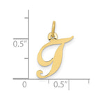 FJC Finejewelers 10 kt Yellow Gold Small Fancy Script Initial T Charm 16 x 17 mm